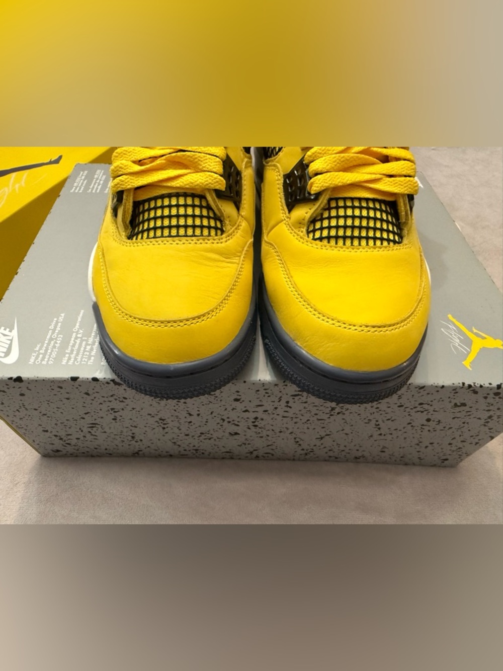 Nike Air Jordan 4 Retro Lightning 2021 Size 10 Men Yellow CT8527-700 OG Box VGUC - Picture 12 of 12